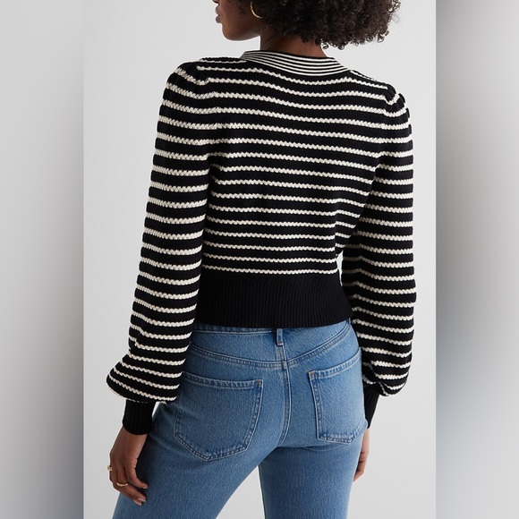 Express Striped Bow Cardigan - Picture 3 of 9